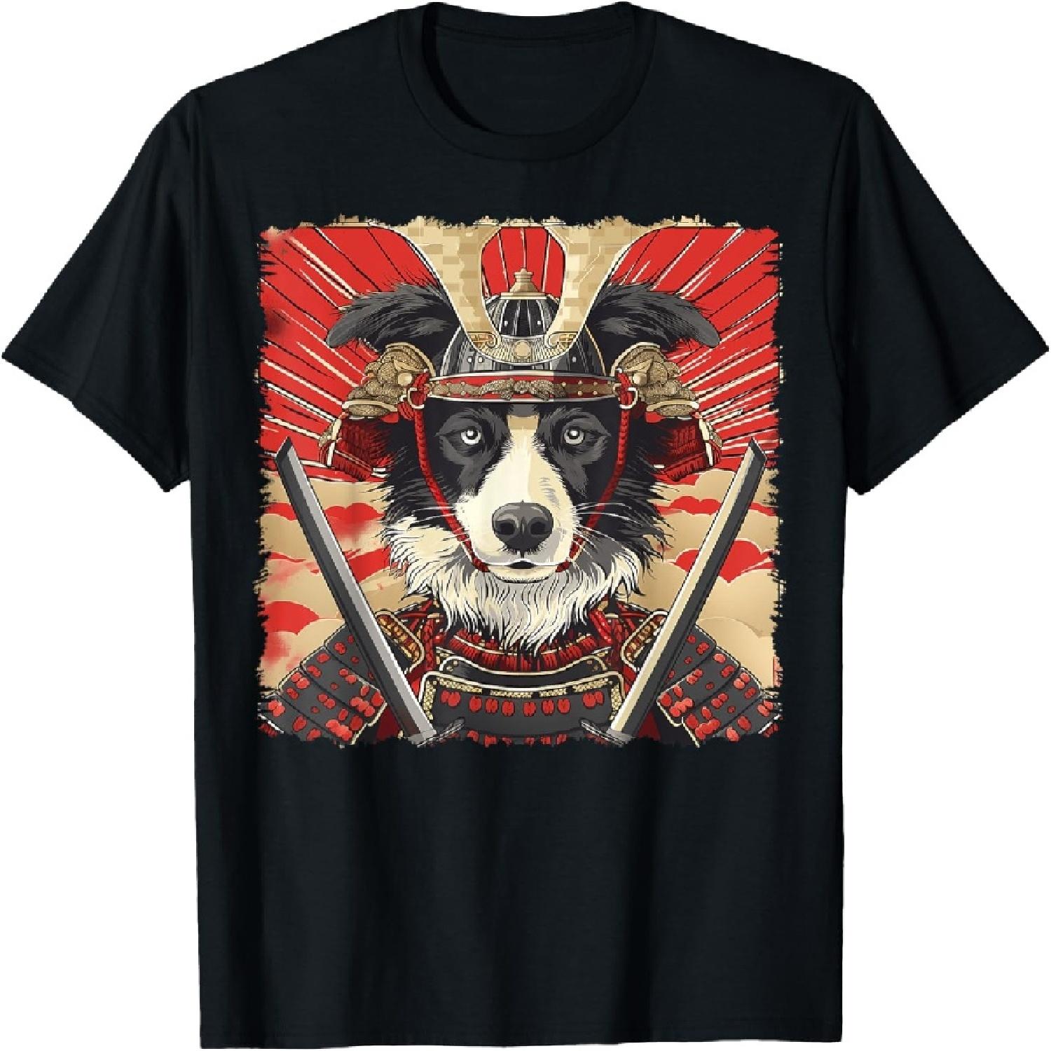 

Border Collie Dog Japanese Art Samurai Ukiyo-e Vintage T-Shirt for Men Women Girls Kids XXXXXL різнокольоровий