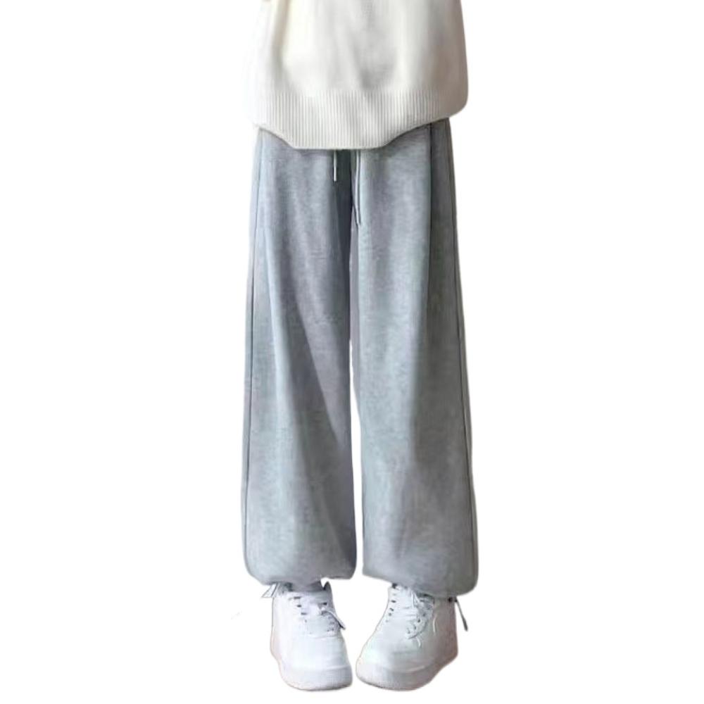 High Waist Casual Dragging Pants Y2K Drawstring Pants Women Soft Wide Leg Loose Pants  Lady