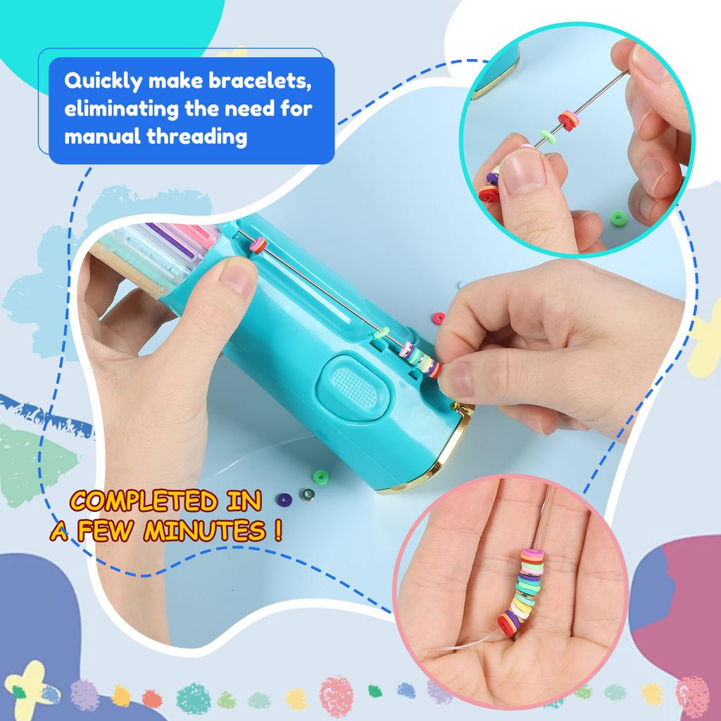 DIY Charm Bracelet Machine Rotate Click Bracelet Making Kit DIY Jewelry Maker Kit Art Crafts Bracelets String Maker for Kid Gift