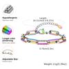 Vnox Classic Bracelets For Women Girls Gold Silver Color Paperclip Chain Stainless Steel Rectangle Bracelet Charm Jewelry Party