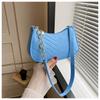 Women Felt Mini Shoulder Bag Solid Color Casual Handbag Female Underarm Bag Purse
