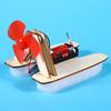 Yousheng 1 Set DIY Wind Powered Boat Model Kit Handmade Wooden Puzzle Hovership Building Crafts Kids STEM Educational Physics Science Experiment Toy