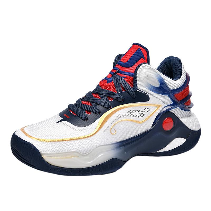 2025 New Luminous Running Shoes Real Popcorn Rubber Sole Professional Game Basketball Shoes Female Couple Sports Shoes