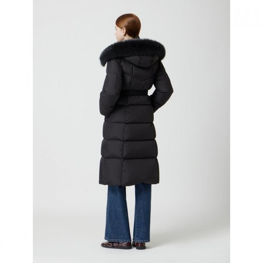 CC collect. Fox Fur Belted Long Goose Down C254psg191