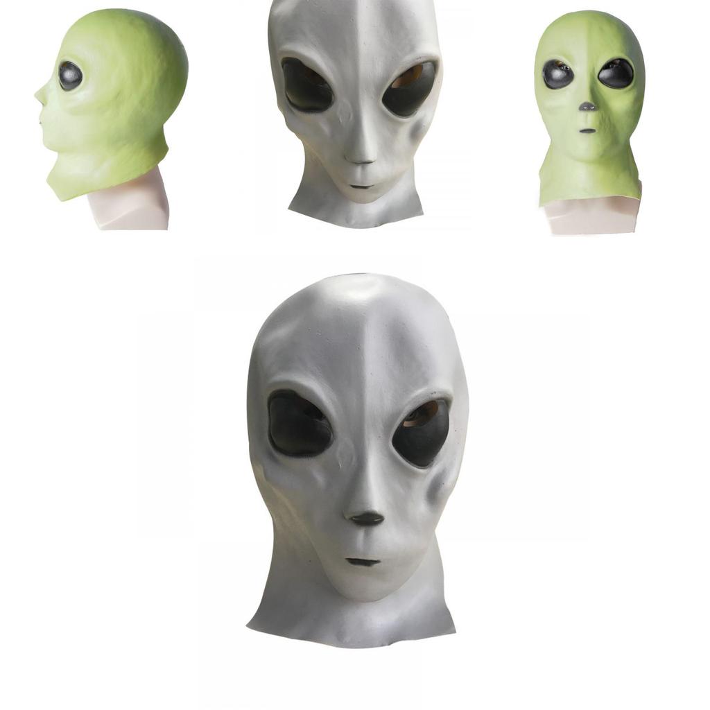 Alien Latex Mask Headgear Ufo Scifi Movie Theme Halloween Costume Accessory For Cosplay
