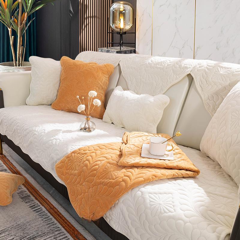 Sofa Cushion Four Seasons Universal Non-Slip Cushion Nordic Simple High-End Solid Wood Winter Cover Backrest Towel Cover Cloth