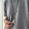 Fashion Exquisite Bean Pod Pearl Pendant Necklace Simple Versatile Long Sweater Chain Pendant Necklace Jewelry Accessories Gifts
