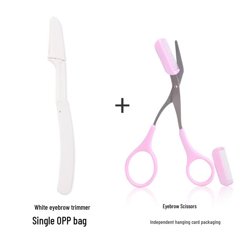 Women's Beginner Safe Foldable Eyebrow Razor Set with Anti-Scratch Design and Replaceable Blades