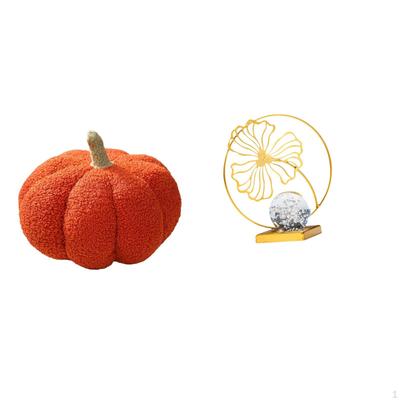 Pumpkin Sculpture Decorative Pillow Ornament for Bedroom Sofa Bed Office Bookshelf Fireplace Desk