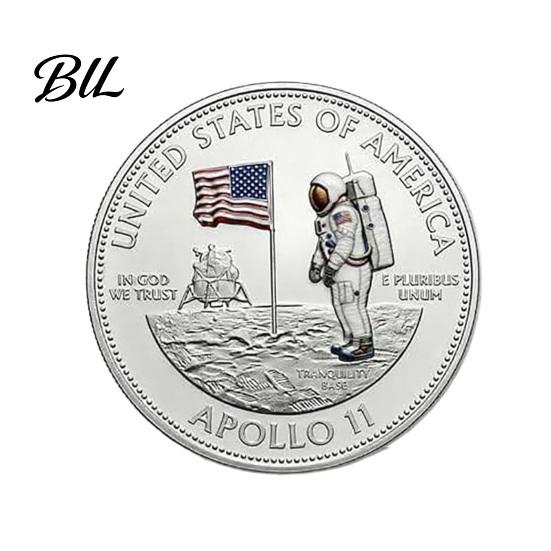Silver Metal Collectible Coin Artemis II Commemorative Double-Sided Astronaut Challenge U.S. Lunar 2026 Landing Space Exploration Souvenir Patriotic 1pc