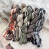 Women's Scarf Autumn and Winter Cotton Striped Warm Scarf New Yarn Dyed Versatile Scarf Thin