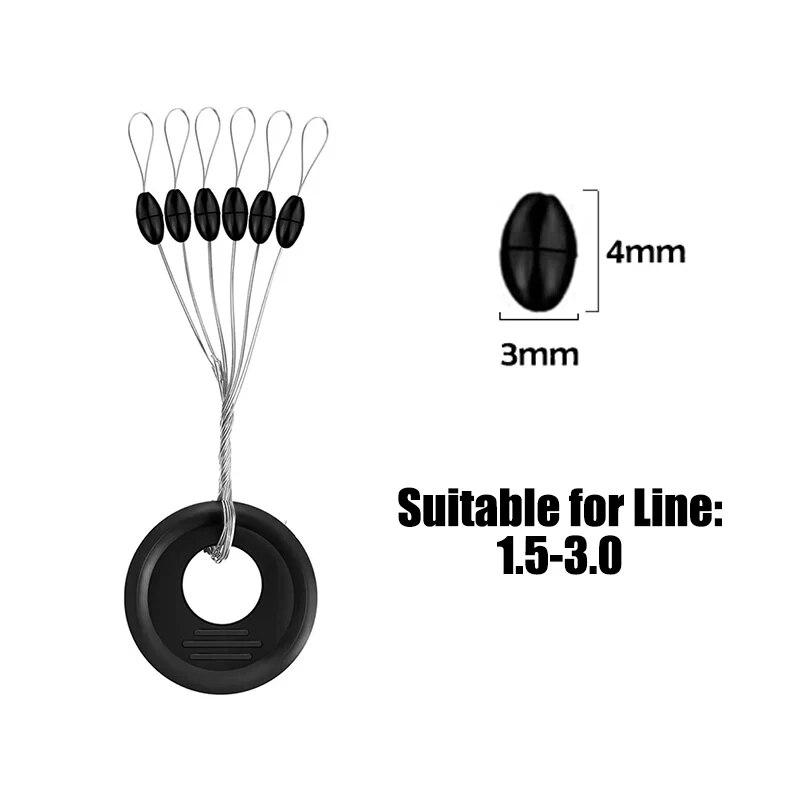 1Pc Set Rubber Space Beans Oval Stopper Fishing Bobber For Fly Fishing Accessories Spinner Bait Fish Tool