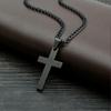 Stainless Steel Cross Pendant Men Women Chain Necklace Religious Jewelry