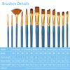 13pcs Professional Paint Brushes Set Nylon Hair Wooden Handle Artist Paintbrushes for Children Adults Beginners for