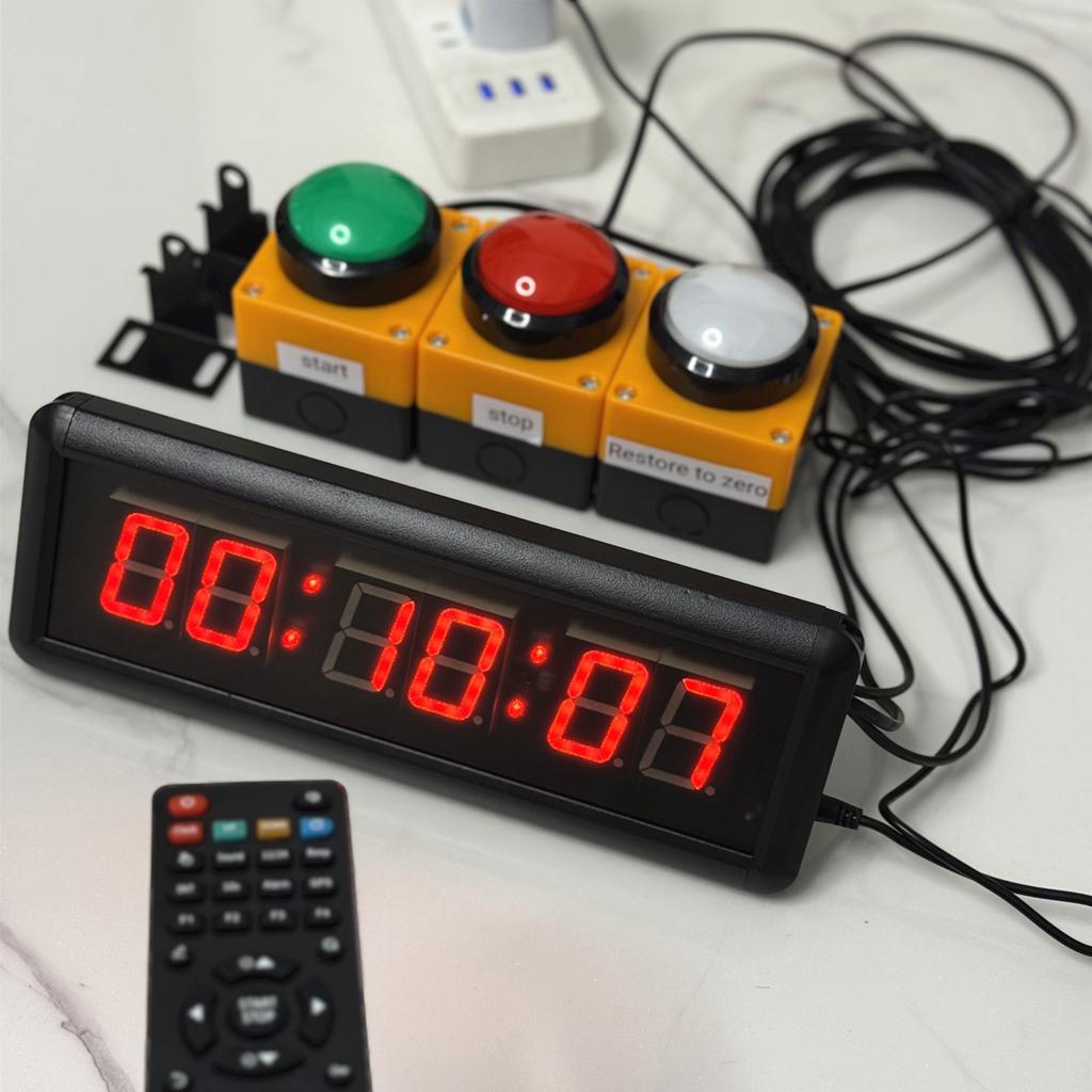 1.5-inch 29cm Button Stopwatch Sports Timer, With Buzzer Led Countdown Clock Button Game School Intelligence Sompetition Timer