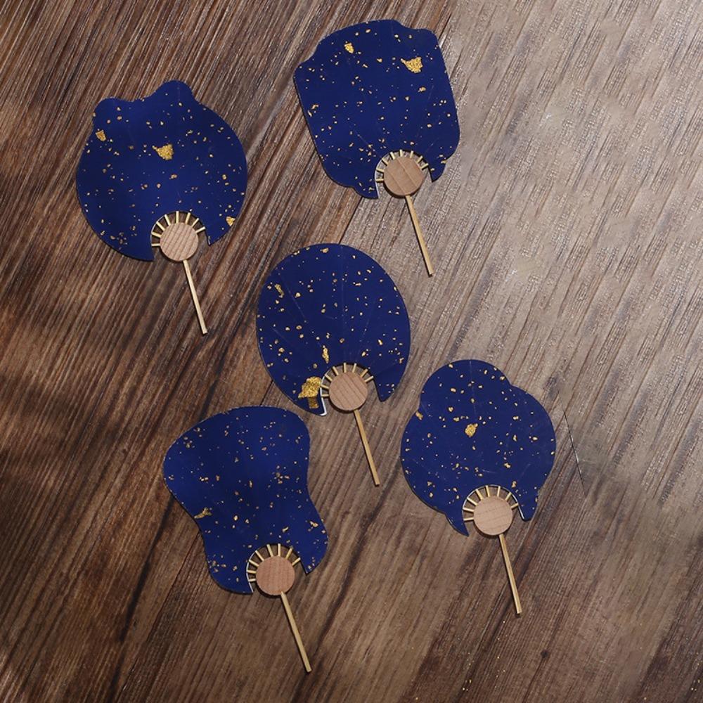 

Двусторонний мини-веер на ладони, специальной формы, сделай сам, пустой ручной веер, винтажный веер из бумаги сюань, лето Style 7-Random