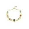 French Sweet Xiaoqing Color Double-Layer Bracelet Gold-Plated Western Retro Niche Temperament Medieval Jewelry Women