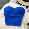 Pure Color Strapless Tube Top Vest Female Outwear Sexy Sexy Short Bare Midriff Slim Fit Thin Band Chest Pad Wipe Tops