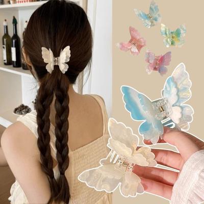 Niedliche Prinzessin Acetat Doppelschicht Schmetterling Haarspangen Lieblich Mädchen Haarnadeln Kopfschmuck Haargriff Haarspangen Haarschmuck