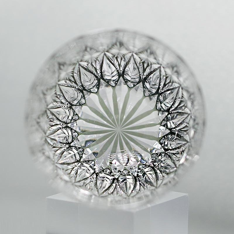 Jinzhi Japanese-style Juice Cup Artificially Carved Edo Cut Handmade Whiskey Crystal Glass Wine Glass Gray Qiro