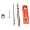 Pocket Hole Jig Kit Step Drill Bit Screwdriver Positioning Fixture Woodworking Tool