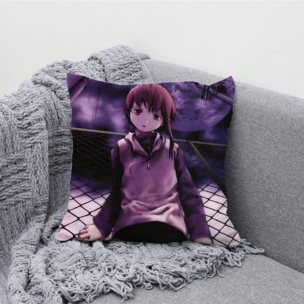 S-Serial Experiments Lain Pillowcases Bedroom Living Room Sofa Home Decor Polyester Cushion Cover with Zipper