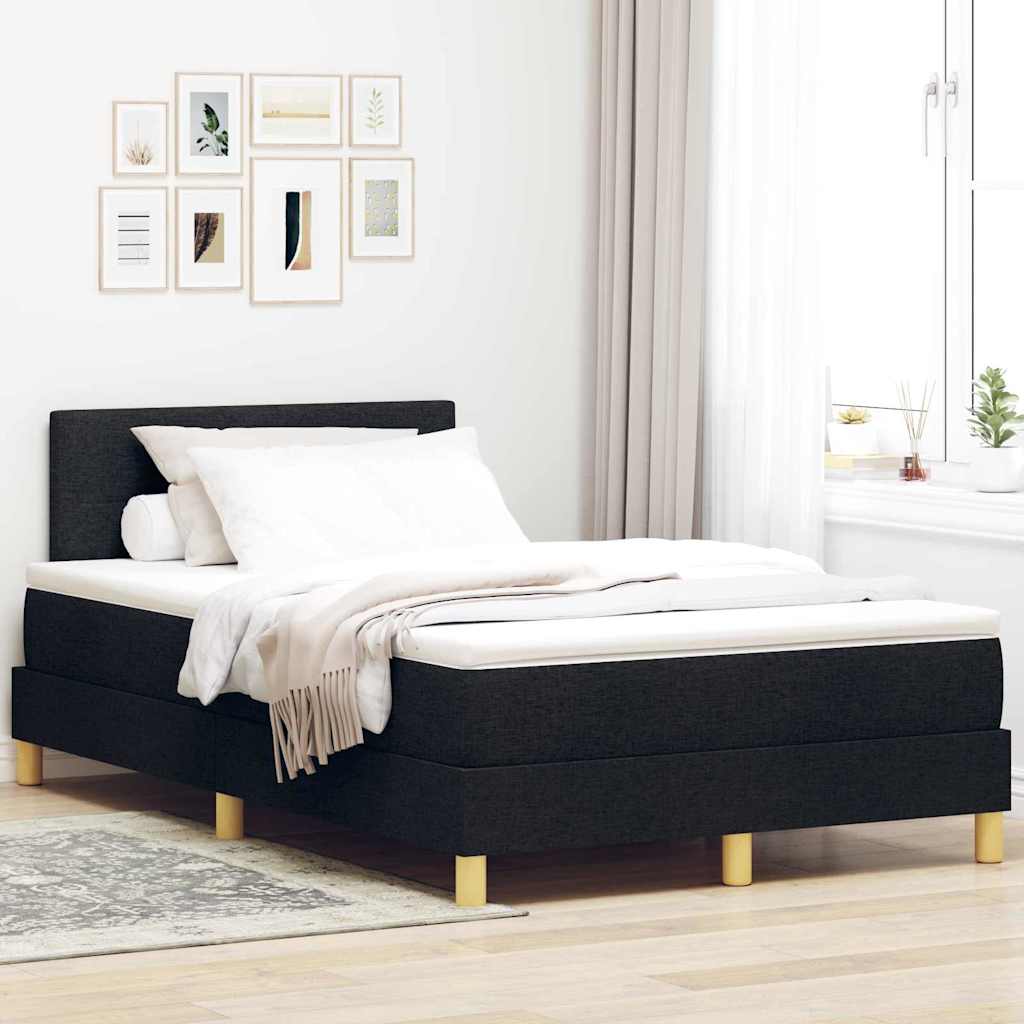 Box Spring Bed with Pillow Black 120 x 190 cm Fabric