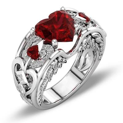 Klassischer 5-farbiger authentischer Ring mit Stempel, mehrfarbiger Liebesherz-Zirkon-Plata-Ring, Hochzeitsschmuck, Geschenk für Mutter, Anel Bijoux