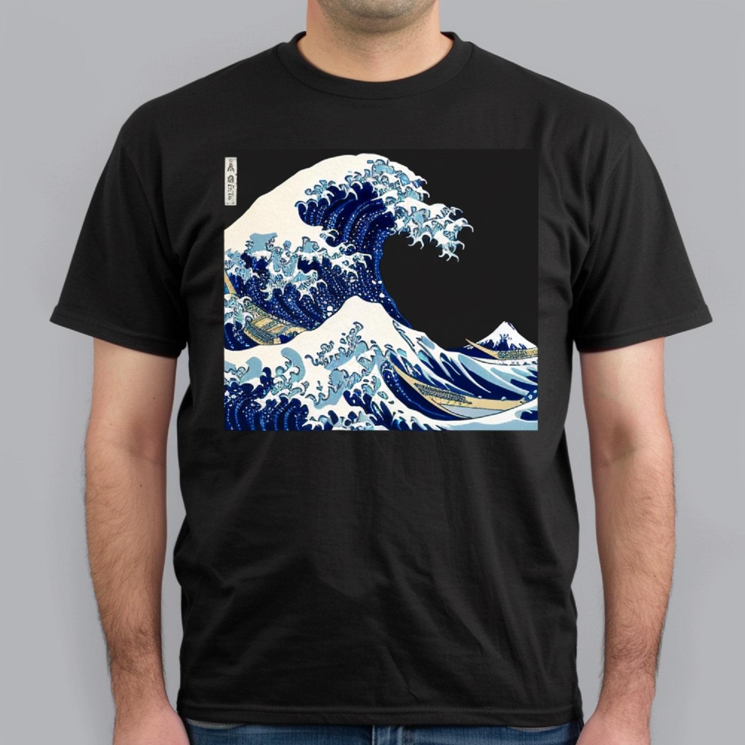 

Kanagawa Japanese The Great Wave T Shirt Japanese 2000s Style Y2k Graphic T Shirts Men Clothing Vintage T Shirt S