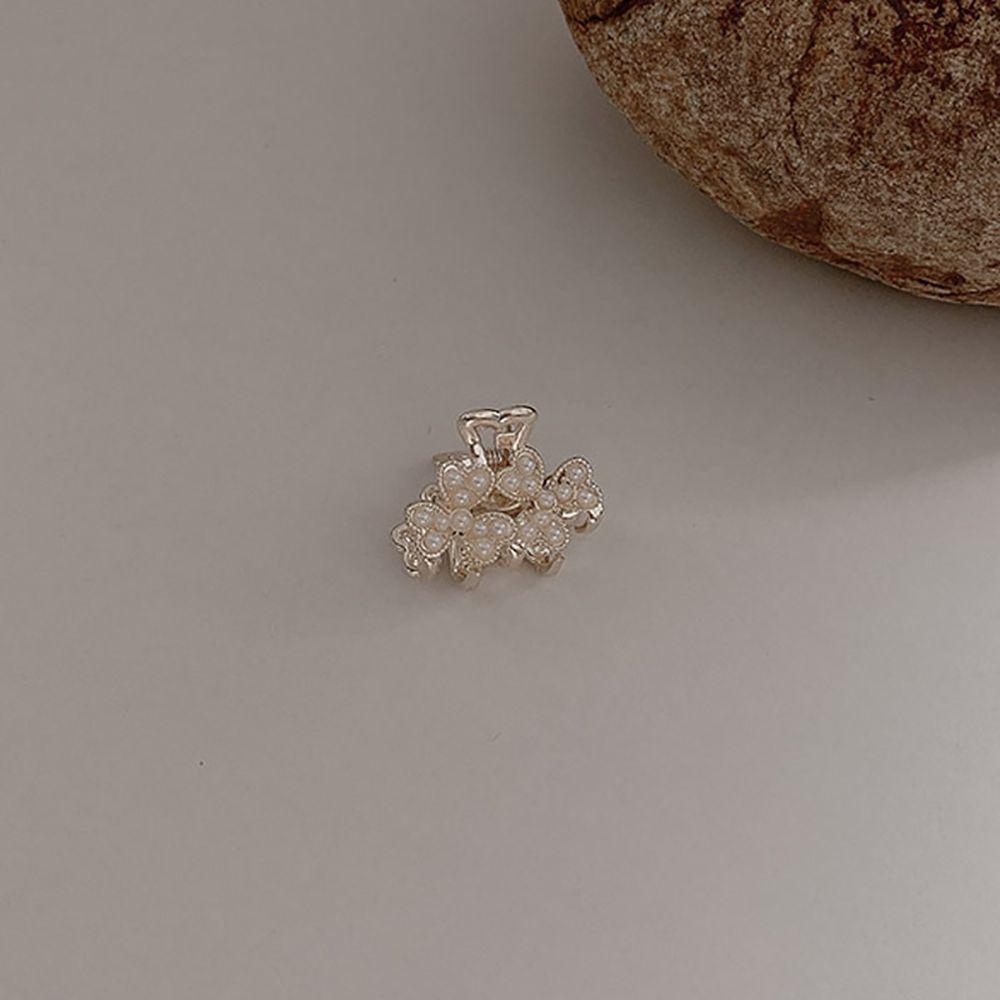 Style Love Heart Rabbit Pearl Bow Hair Claw Hair Accessories Women Hairpin Small Crab Clip B