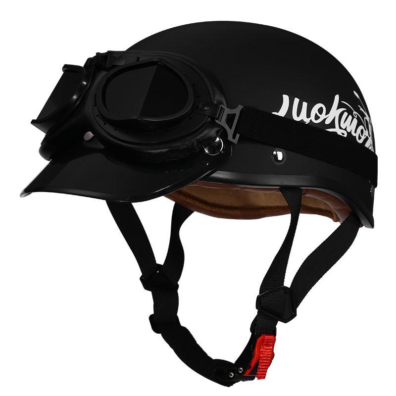 Retro Motorcycle Helmet, Men's Four Season Pedal Cruising Scoop Helmet, Safety Helmet, Women's Electric Half Helmet