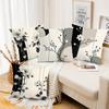 Black White Flower Pattern Decorative Cushion Pillow Set Polyester pillowcase, sofa decorative cushion cov Headboard Pillow