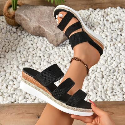 Fashion 2024 Summer Thick Sole Sandals for Women Open Toe Wedge Sandals for Women