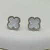High Quality Titanium Steel Natural Mother-of-pearl Four-leaf Clover Earrings for Women 18K Fashion Premium Earrings