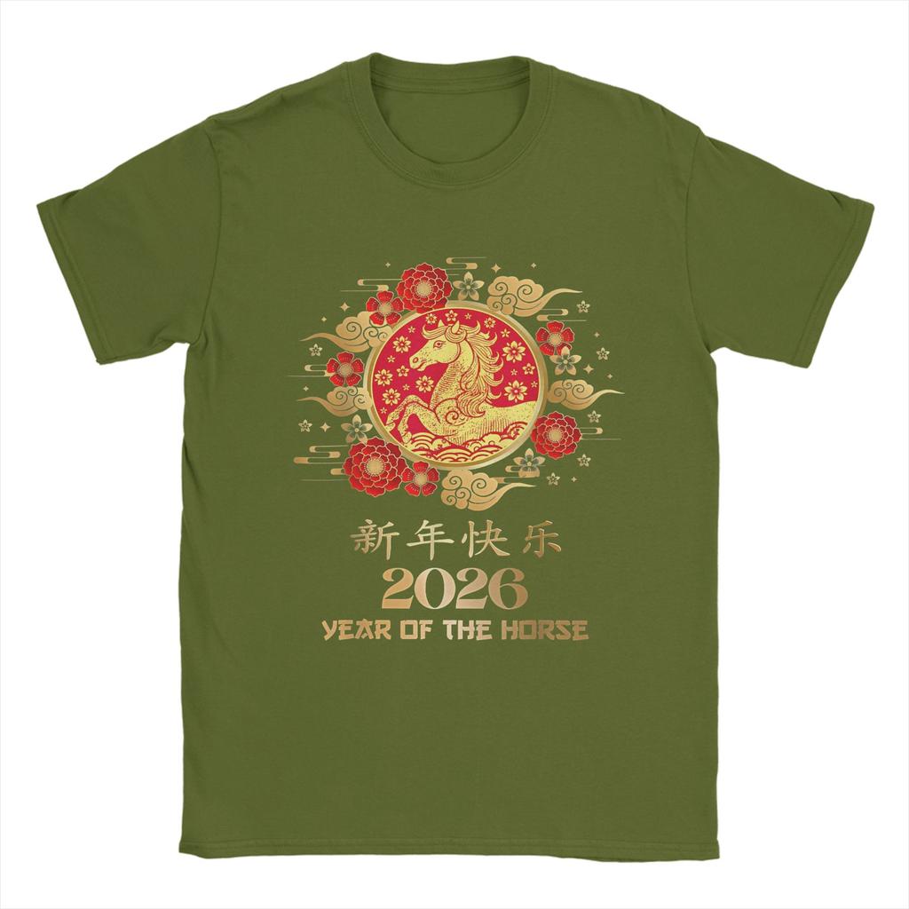 Zodiac Sign Year Of The Horse T Shirt Summer  Hipster TShirts Mens 100 Cotton Crewneck Plus Size Tees Short Sleeves Tshirt