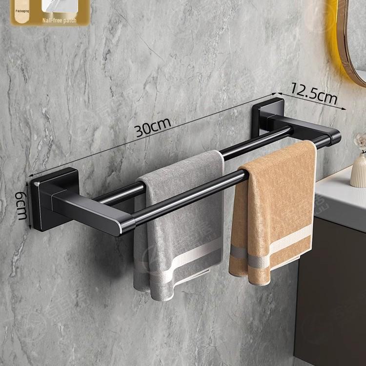 Pistolengrau Raumaluminium Stanzfreier Einzelstangen-Handtuchhalter mit Doppelgeländer für Badezimmer