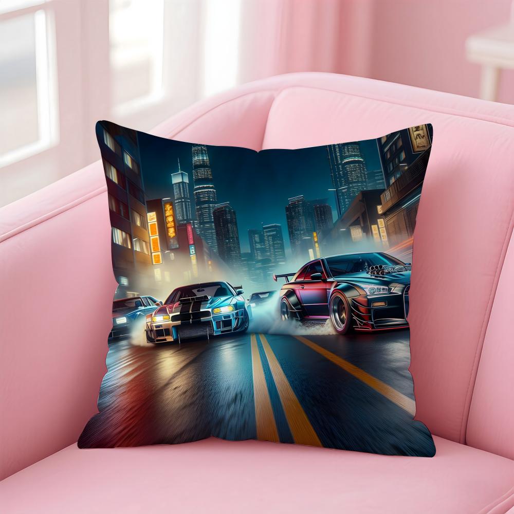 Film FFast Furious Cushion Cover Pillow Case Ultra Soft Skin Friendly Fabric Cloud Like Comfort Concealed Zipper