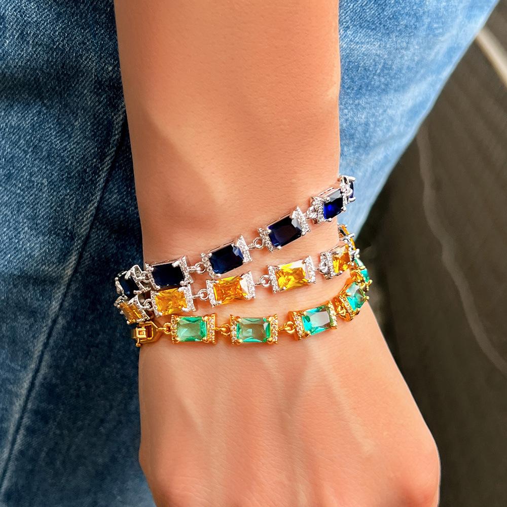 Bracciale Premium Full Diamond Bracciale Incastonato Zirconi Candy Gioielli Bracciale