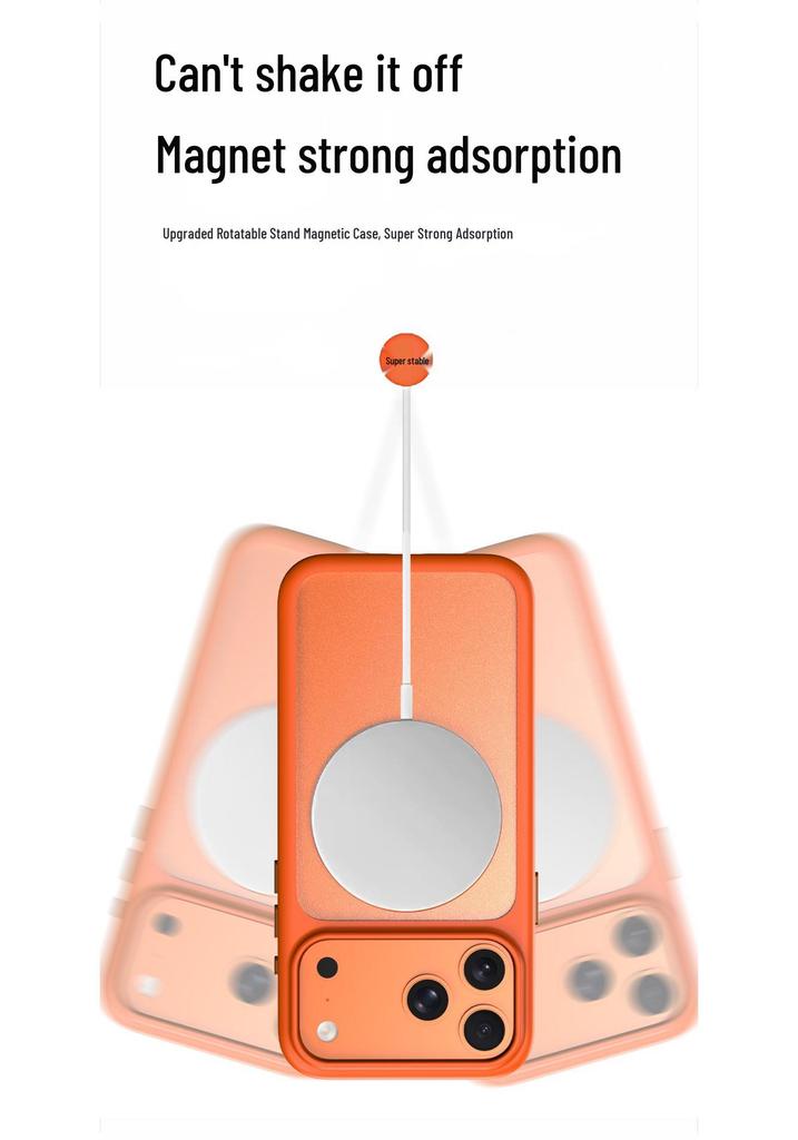 Compatible iPhone 17 Pro Max Magnetic Protective Case - Drop-proof, Rotating Air Matte Holder.