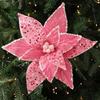 New Large Artificial Poinsettia Flower Sequins Glitter Christmas Glitter Flower Sparkling Sequins Flower Christmas Decoration