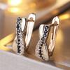 Women Vintage Fashion White Black Zircon Hoop Earring Luxury Crystal Stone Earrings For Gold Color Wedding Jewelry Gift