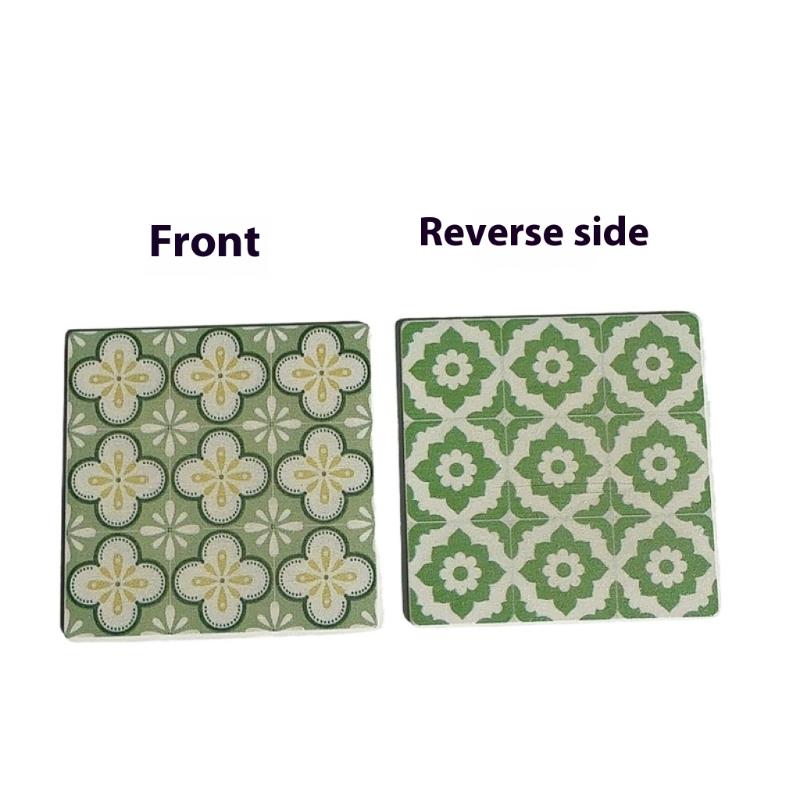 1Pcs 1:12 Dollhouse Miniature Square Wooden Floor Model Bathroom Living Room Decoration Toy Doll House Accessories