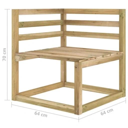 Garden 3-Seater Sofa, Green-Impregnated Pine Wood