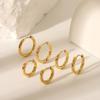 CARLIDANA Vintage Irregular Hammered Huggie Hoop Earrings Pvd Gold Plated Fashion Jewelry Stainless Steel Earrings Women Gifts