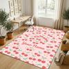 Cherry Blossom Theme Soft Crystal Velvet Rug Custom Name & Text Print Non Slip Floor Rug for Bedroom Living Room