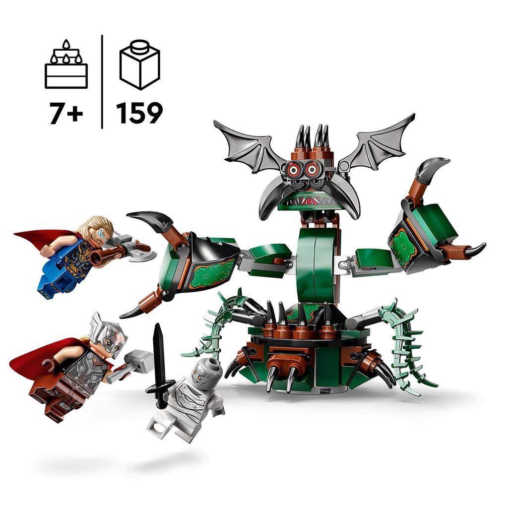 LEGO Super Heróis: Novo Ataque a Nova Asgard 76207 Blocos de Brinquedo Presente Super-Herói Quadrinho Americano Herói Sentai Meninos Idades 7 e Acima