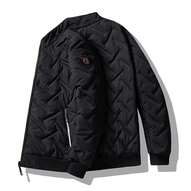 Mens Stand Collar Short Cotton Padded Jacket Trendy Thick Warm Winter Coat Teens