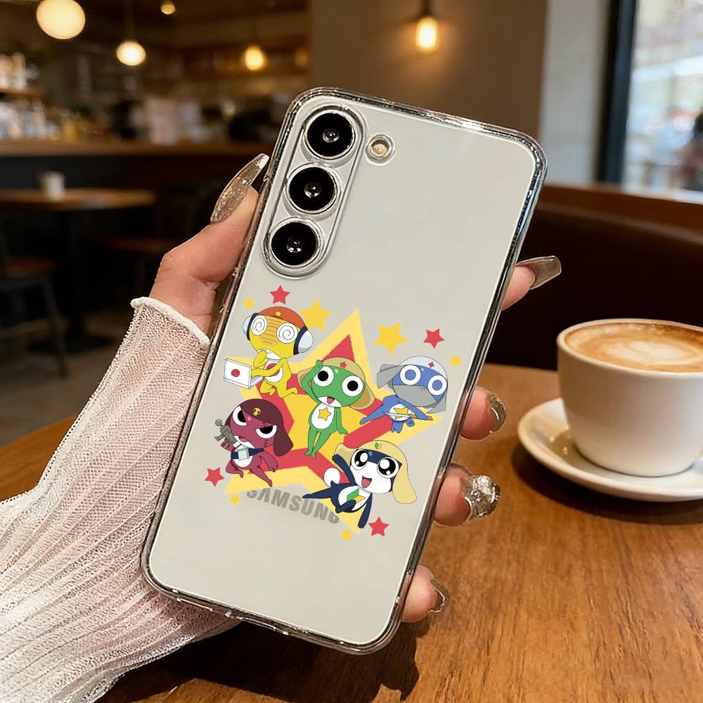 K-Keroro Gunsou Cute Phone Case For Samsung Galaxy S24 S25 S23 S22 S21 Plus S24 S25 Transparent Cover Case Samsung S21plus