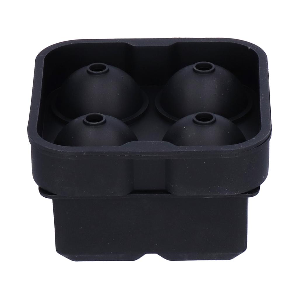 2 Stück Eisform 4-Fächer Wiederverwendbar Elastisches Silikon DIY Eiswürfelbereiter Form Tablett Schwarz