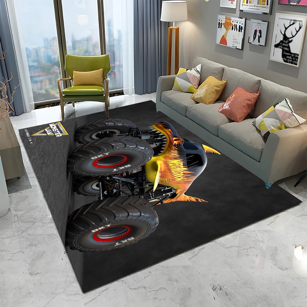 Covor 3D Monster Jam Monster Truck Desen Animat pentru Casă Living Dormitor Canapea Covoraș Decor, Covor pentru Copii Covoraș de Podea Antiderapant
